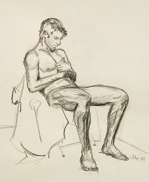 Karen's 'Seated Male Nude in Repose' on display at the Chastain Arts Center Spring Show 2014